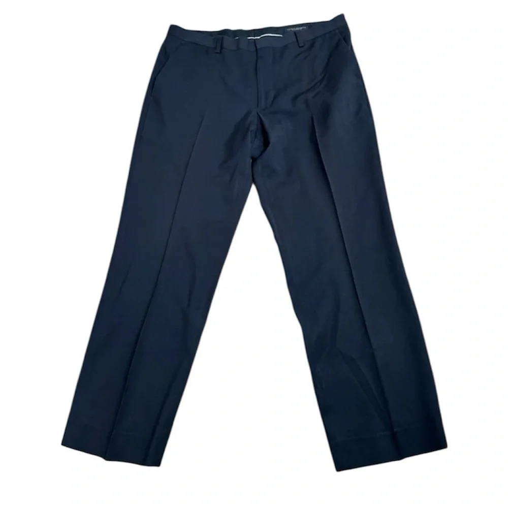 Banana Republic tailored fit classic navy blue Italian wool Dress Pants Sz 34/32
